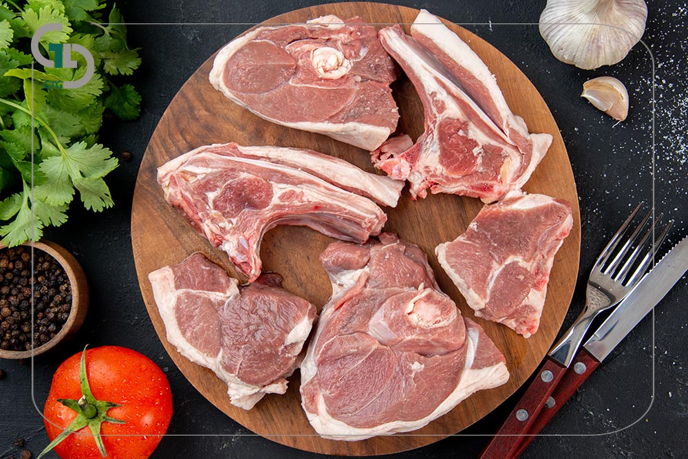 top view fresh meat